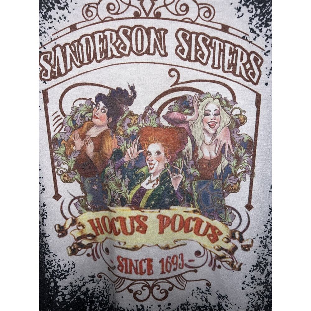 Halloween T-shirt Hocus Pocus Sanderson Sisters Woman's Size M Faded Black - Picture 2 of 10